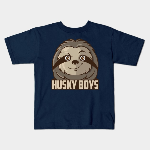 HuskyBoys Sloth Logo Kids T-Shirt by FalseKillSwitch